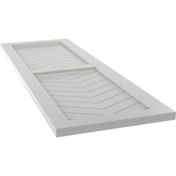 Ekena Millwork True Fit PVC Two Panel Chevron Modern Style Fixed Mount Shutters, Hailstorm Gray, 15W x 71H, PR - TFP101CV15X071ST