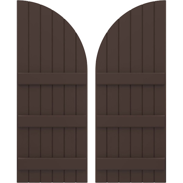 Ekena Millwork Americraft 6-Board (3 Batten) Wood Joined Board-n-Batten Shutters w/ Arch Top, ARW401BQ621X41TBH, PR - ARW401BQ621X41TBH