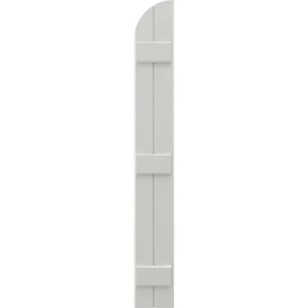 Ekena Millwork Americraft 2-Board (3 Batten) Wood Joined Board-n-Batten Shutters w/ Arch Top, ARW401BQ207X82STH, PR - ARW401BQ207X82STH