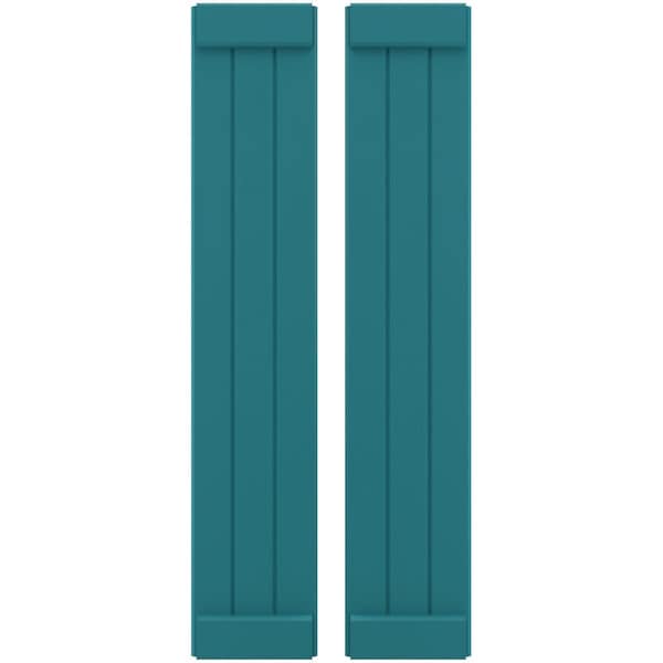 Ekena Millwork Americraft 3-Board Exterior Wood Joined Board-n-Batten Shutters w/ End Batten, ARW103BB311X31ANH, PR - ARW103BB311X31ANH