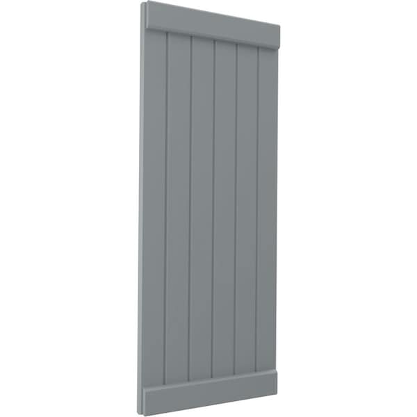 Ekena Millwork Americraft 6-Board Exterior Wood Joined Board-n-Batten Shutters w/ End Batten, ARW103BB621X47CHH, PR - ARW103BB621X47CHH