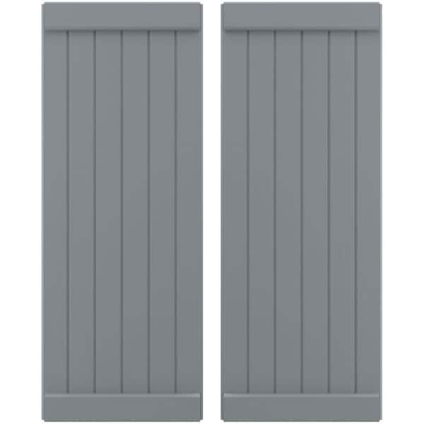 Ekena Millwork Americraft 6-Board Exterior Wood Joined Board-n-Batten Shutters w/ End Batten, ARW103BB621X47CHH, PR - ARW103BB621X47CHH