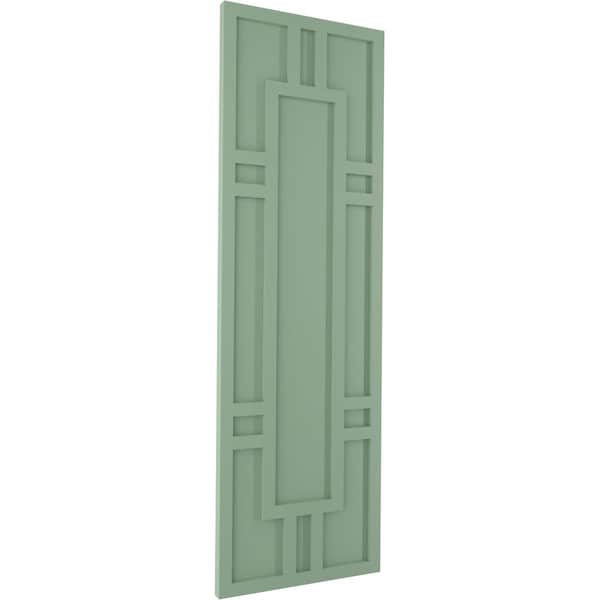 Ekena Millwork True Fit PVC Hastings Fixed Mount Shutters, Track Green, 15W x 46H, PR - TFP001HS15X046TG