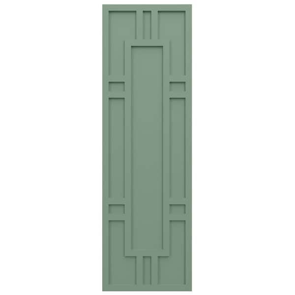Ekena Millwork True Fit PVC Hastings Fixed Mount Shutters, Track Green, 15W x 46H, PR - TFP001HS15X046TG