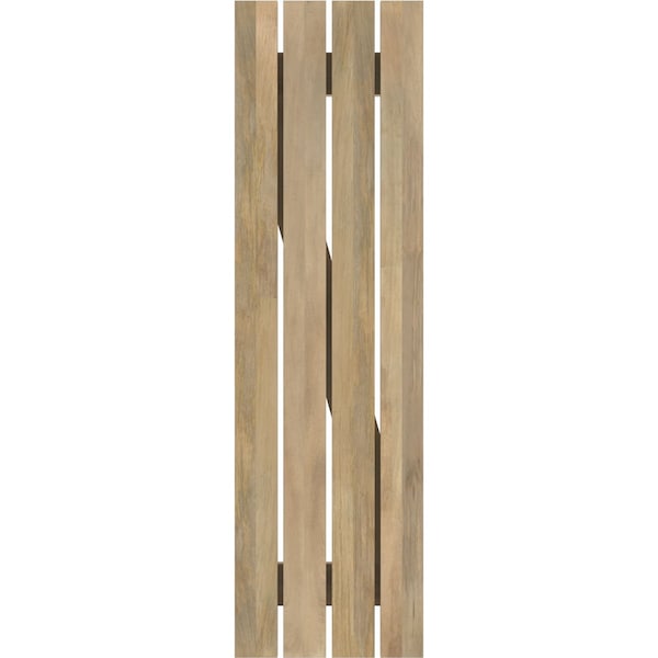 Ekena Millwork Americraft 4-Board (2 Batten) Wood Spaced Board-n-Batten Shutters w/ Z-Bar, ARW102SB415X60UNH, PR - ARW102SB415X60UNH
