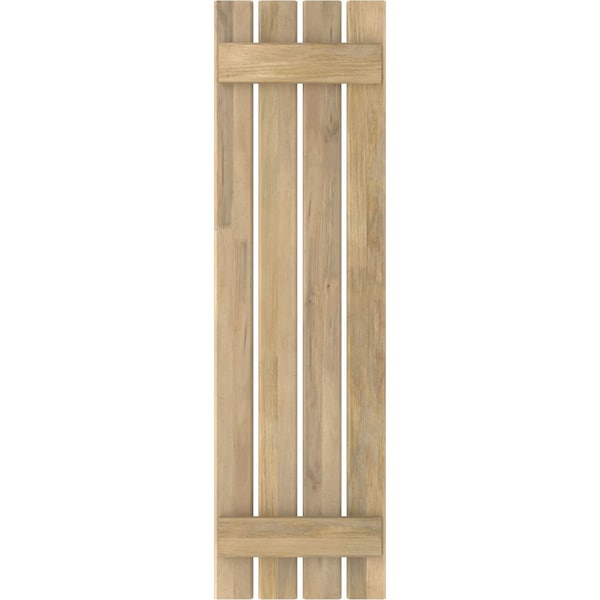 Ekena Millwork Americraft 4-Board (2 Batten) Exterior Real Wood Spaced Board-n-Batten Shutters, ARW101SB415X54UNH, PR - ARW101SB415X54UNH