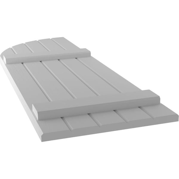 Ekena Millwork Americraft 5-Board (2 Batten) Wood Joined Board-n-Batten Shutters w/ Arch Top, ARW101BQ518X75PRH - ARW101BQ518X75PRH