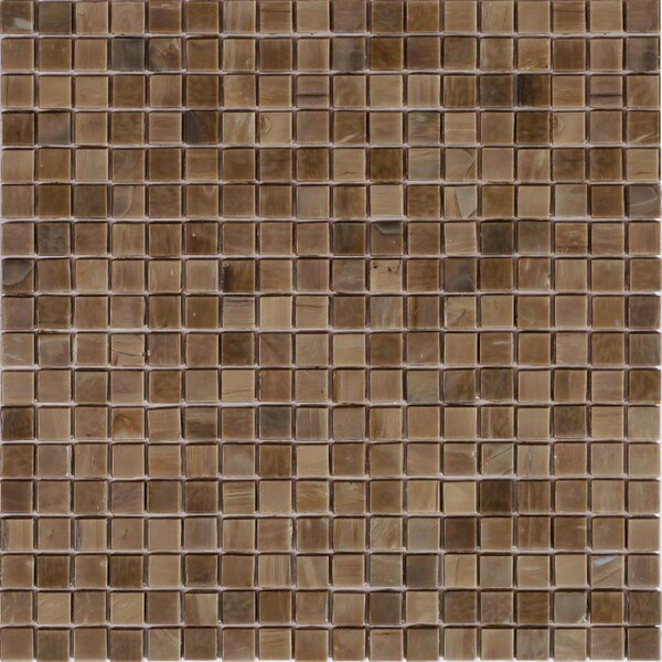 Apollo Tile Celestial 12 in. x 12 in. Glossy Brown and Gold Glass Mosaic Wall and Floor Tile 20 sqft/case, 20PK - APLST88BR604A