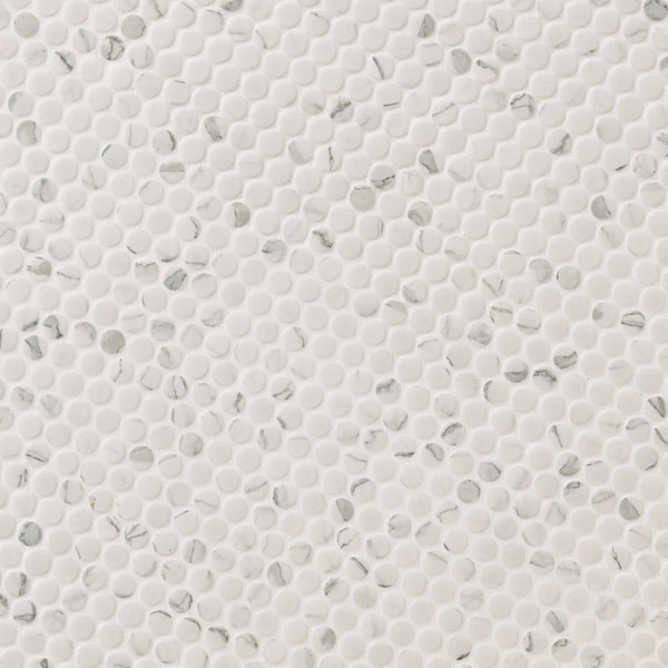 Msi Carrara Pennyround 11.73 In. X 12.2 In. Matte Porcelain Mosaic Floor And Wall Tile, 15PK - ZOR-MD-0405