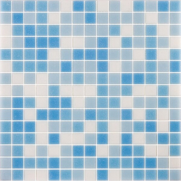 Apollo Tile Mingles 12inx12in Glossy Sky Blue and White Glass Mosaic Wall and Floor Tile 20 sqft/case, 20PK - MIX2088BL583A