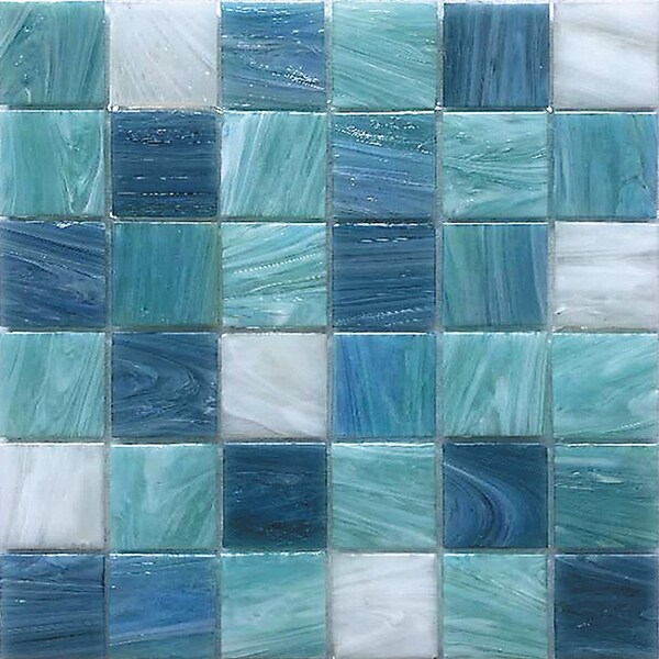 Apollo Tile Mingles 12 in. x 12 in. Glossy Green and White Glass Mosaic Wall and Floor Tile 20 sqft/case, 20PK - MIX4888GR731A