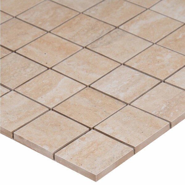 Msi Veneto Sand 12 In. X 12 In. Porcelain Mesh-Mounted Mosaic Tile, 8PK - ZOR-PT-0174