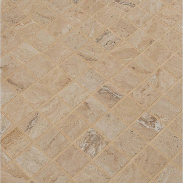 Msi Veneto Sand 12 In. X 12 In. Porcelain Mesh-Mounted Mosaic Tile, 8PK - ZOR-PT-0174