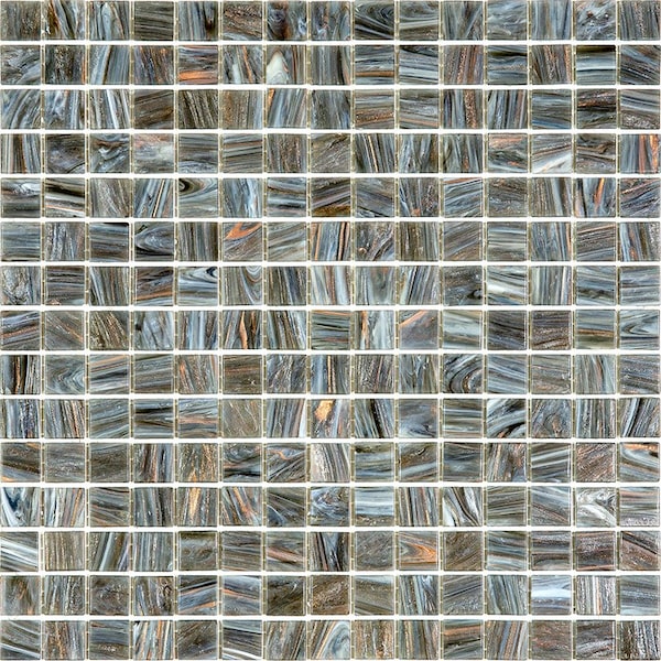 Apollo Tile Celestial 12 in. x 12 in. Glossy Cosmic Gray Glass Mosaic Wall and Floor Tile 20 sqft/case, 20PK - APLST88GR710A