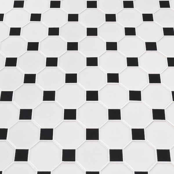 Msi Retro Octa Bianco SAMPLE Glossy Porcelain Mosaic Tile - ZOR-MD-0359-SAM