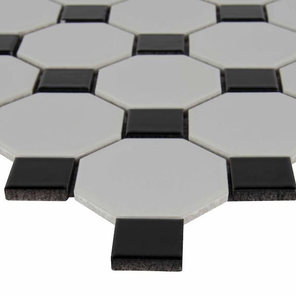 Msi Retro Octa Bianco SAMPLE Glossy Porcelain Mosaic Tile - ZOR-MD-0359-SAM