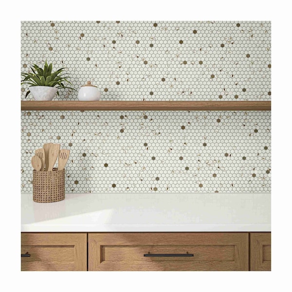 Daltile Uptown Glass 1in Hexagon Mosaic, 16.92 SQFT Per Carton, 18PK - UP291HEXMS1P