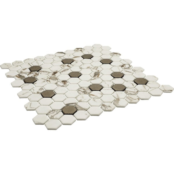 Daltile Uptown Glass 1in Hexagon Mosaic, 16.92 SQFT Per Carton, 18PK - UP291HEXMS1P