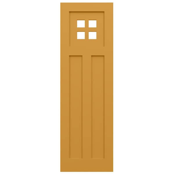 Ekena Millwork True Fit PVC San Antonio Mission Style Fixed Mount Shutters, Turmeric, 18W x 35H, PR - TFP001ST18X035TU