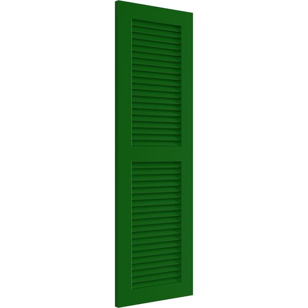 Ekena Millwork True Fit PVC Two Equal Louver Shutters, Viridian Green, 18W x 35H, PR - TFP101LVF18X035HG