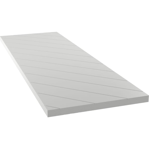 Ekena Millwork 18W x 55H True Fit PVC Diagonal Slat Modern Style Fixed Mount Shutters, Hailstorm Gray, PR - TFP001DG18X055ST