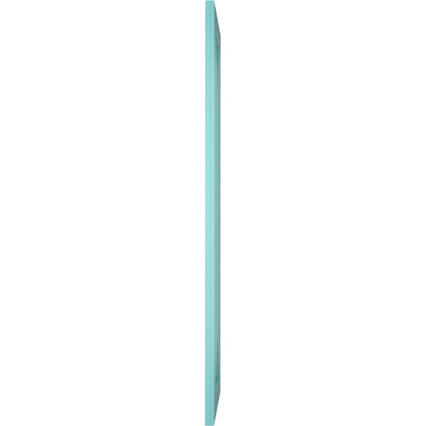 Ekena Millwork True Fit PVC San Carlos Mission Style Fixed Mount Shutters, Pure Turquoise, 18W x 47H, PR - TFP001SC18X047PT