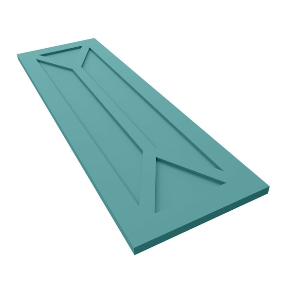 Ekena Millwork True Fit PVC San Carlos Mission Style Fixed Mount Shutters, Pure Turquoise, 18W x 47H, PR - TFP001SC18X047PT