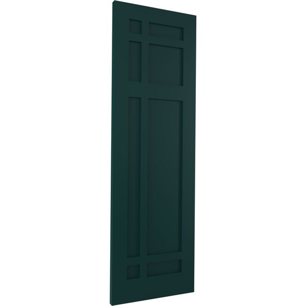 Ekena Millwork True Fit PVC San Juan Capistrano Mission Style Fixed Mount Shutters, Thermal Green, 15W x 45H, PR - TFP001SJ15X045FG