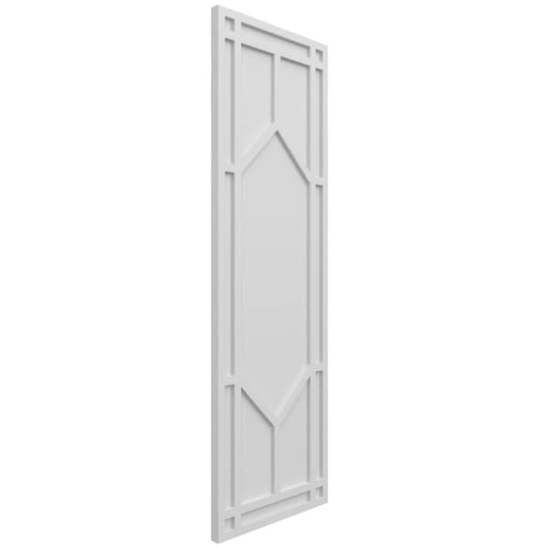 Ekena Millwork True Fit PVC Shaker Fixed Mount Shutters, White, 15W x 58H, PR - TFP001SK15X058WH