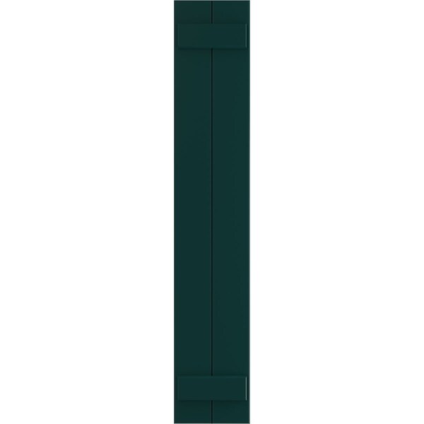 Ekena Millwork True Fit PVC Two Board Joined Board-n-Batten Shutters, Thermal Green, 10 3/4W x 25H, PR - TFP101BBF11X025FG