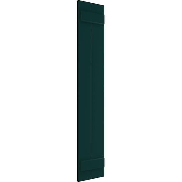 Ekena Millwork True Fit PVC Two Board Joined Board-n-Batten Shutters, Thermal Green, 10 3/4W x 25H, PR - TFP101BBF11X025FG