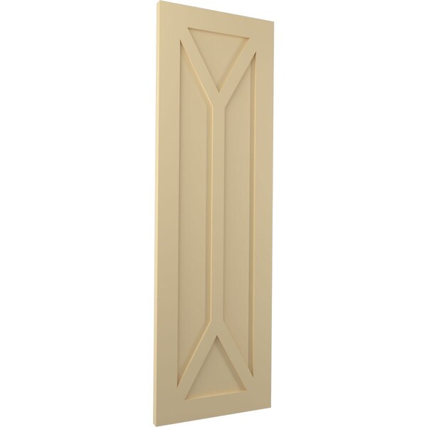 Ekena Millwork True Fit PVC San Carlos Mission Style Fixed Mount Shutters, Natural Twine, 18W x 76H, PR - TFP001SC18X076NT