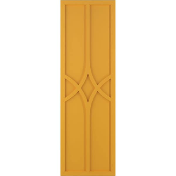 Ekena Millwork True Fit PVC Cedar Park Fixed Mount Shutters, Turmeric, 15W x 68H, PR - TFP001CP15X068TU
