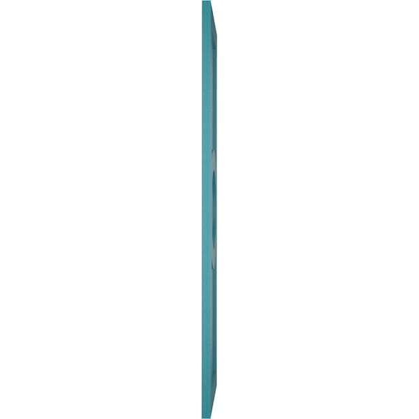 Ekena Millwork True Fit PVC Center Circle Arts & Crafts Fixed Mount Shutters, Antigua, 18W x 70H, PR - TFP001AC18X070AN