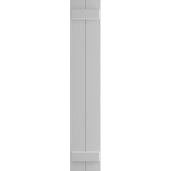 Ekena Millwork True Fit PVC Two Board Joined Board-n-Batten Shutters, Primed, 10 3/4"W x 35"H - TFP101BBF11X035PR
