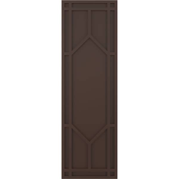Ekena Millwork True Fit PVC Shaker Fixed Mount Shutters, Raisin Brown, 18W x 38H, PR - TFP001SK18X038TB