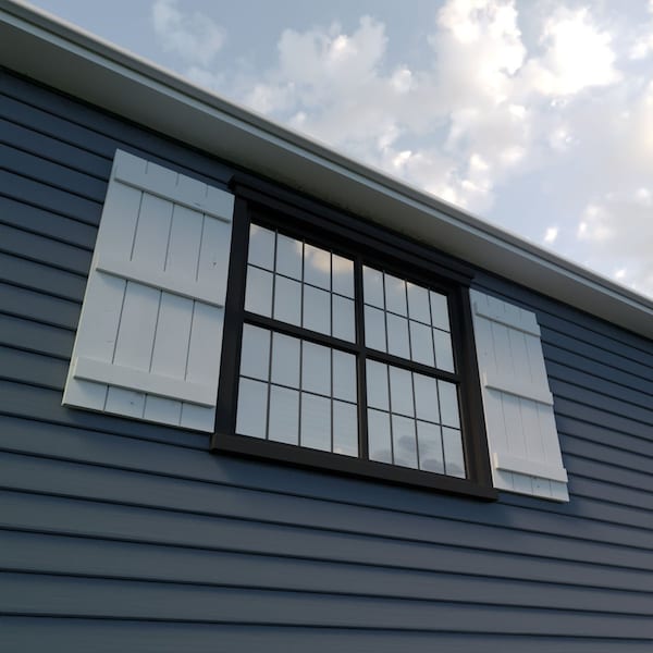 Ekena Millwork Rustic Four Board Joined Board-n-Batten Knotty Pine Faux Wood Shutters, 22W x 62H, PR - SHUBJS22X62KPPR