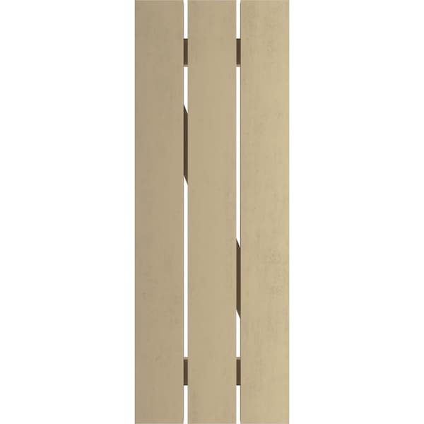 Ekena Millwork Rustic Three Board Spaced Board-n-Batten Rough Sawn Faux Wood Shutters w/Z-Board, 17 1/2W x 66H, PR - SHUBSZ17X66RSPR