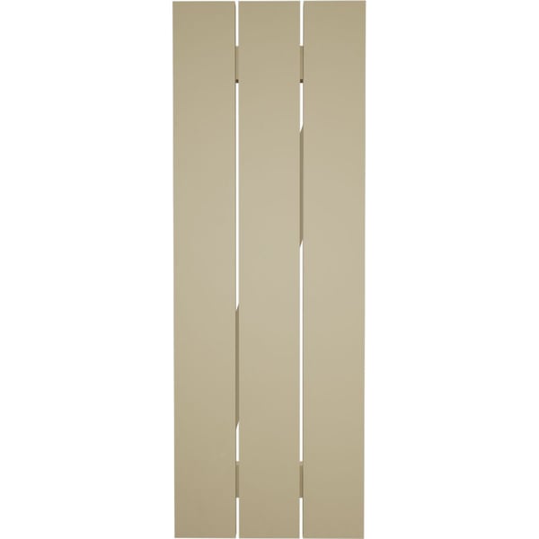Ekena Millwork Rustic Three Board Spaced Board-n-Batten Rough Sawn Faux Wood Shutters w/Z-Board, 17 1/2W x 66H, PR - SHUBSZ17X66RSPR