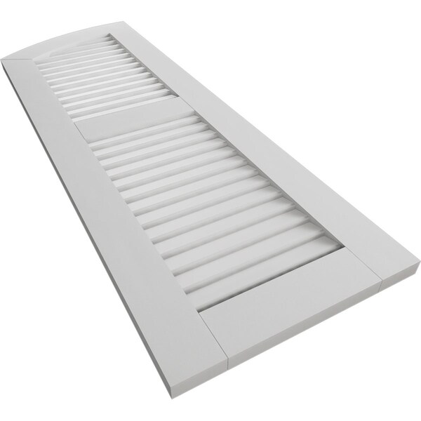 Ekena Millwork Timberthane Smooth Two Equal Louver w/Elliptical Top Faux Wood Shutters, 12W x 76H, 72 Low Side, PR - SHULVL12X76SMPR
