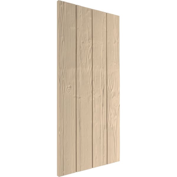 Ekena Millwork Rustic Four Board Joined Board-n-Batten Sandblasted Faux Wood Shutters w/No Batten, 22W x 24H, PR - SHUBJN22X24SDPR