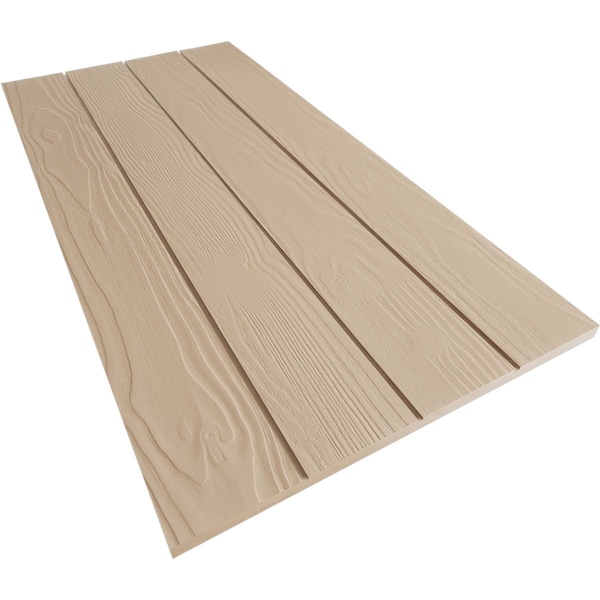 Ekena Millwork Rustic Four Board Joined Board-n-Batten Sandblasted Faux Wood Shutters w/No Batten, 22W x 24H, PR - SHUBJN22X24SDPR