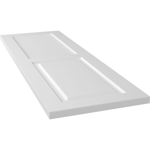 Ekena Millwork True Fit PVC, Combination Louver Panel Shutters, Unfinished, 15W x 48H, PR - TFP101CO15X048UN