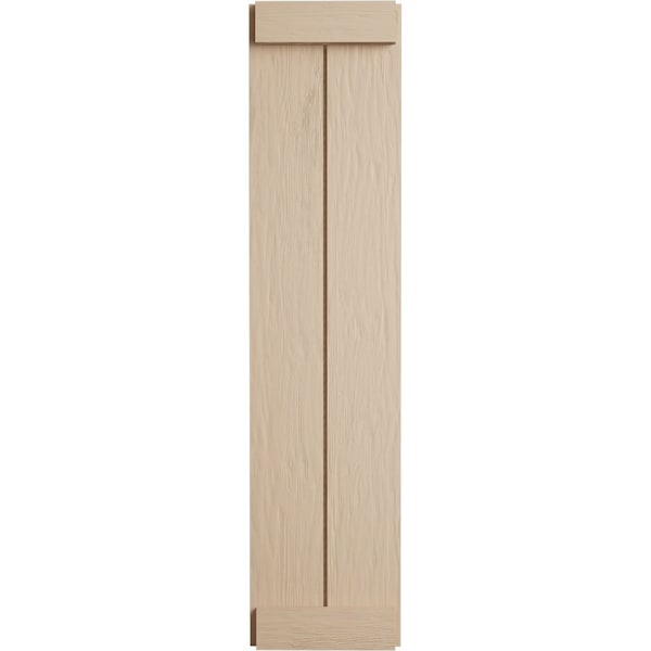 Ekena Millwork Rustic Two Board Joined Board-n-Batten Rough Sawn Faux Wood Shutters w/End Batten, 11W x 70H, PR - SHUBJE11X70RSPR