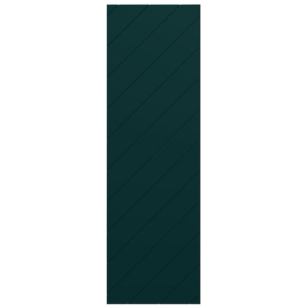 Ekena Millwork 12W x 39H True Fit PVC Diagonal Slat Modern Style Fixed Mount Shutters, Thermal Green, PR - TFP001DG12X039FG