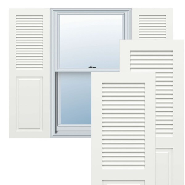 Ekena Millwork True Fit PVC, Combination Louver Panel Shutters, Unfinished, 20W x 51H, PR - TFP101CO20X051UN