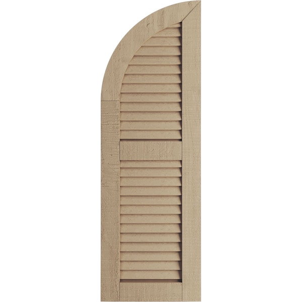 Ekena Millwork Rough Cedar 2 Equal Louver w/Quarter Round Arch Top Faux Wood Shutters, 12W x 62H, 50 Low Side, PR - SHULVQ12X62RCPR