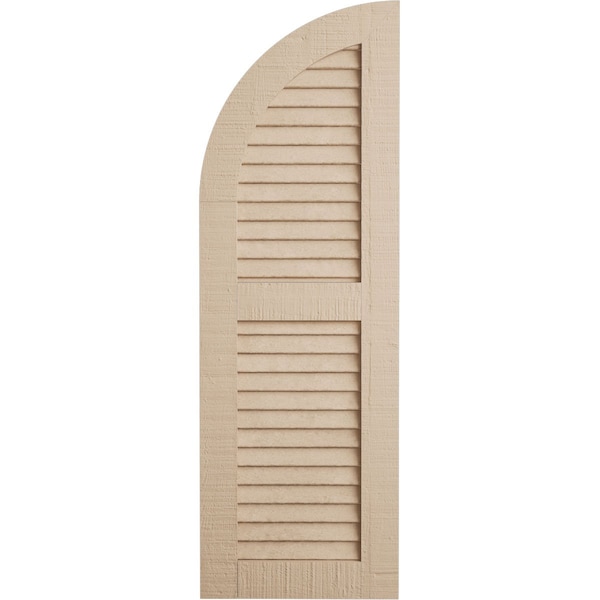 Ekena Millwork Rough Cedar 2 Equal Louver w/Quarter Round Arch Top Faux Wood Shutters, 12W x 62H, 50 Low Side, PR - SHULVQ12X62RCPR