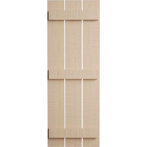 Ekena Millwork Rustic Three Board Spaced Board-n-Batten Rough Cedar Faux Wood Shutters, 17 1/2W x 76H, PR - SHUBSS17X76RCPR