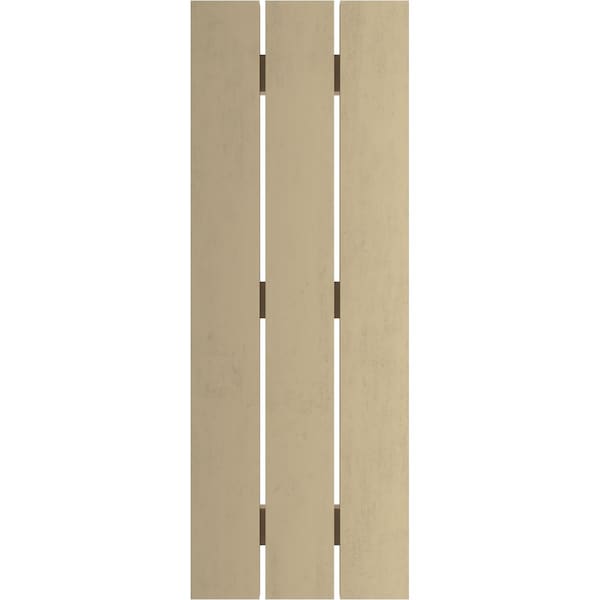 Ekena Millwork Rustic Three Board Spaced Board-n-Batten Rough Cedar Faux Wood Shutters, 17 1/2W x 76H, PR - SHUBSS17X76RCPR